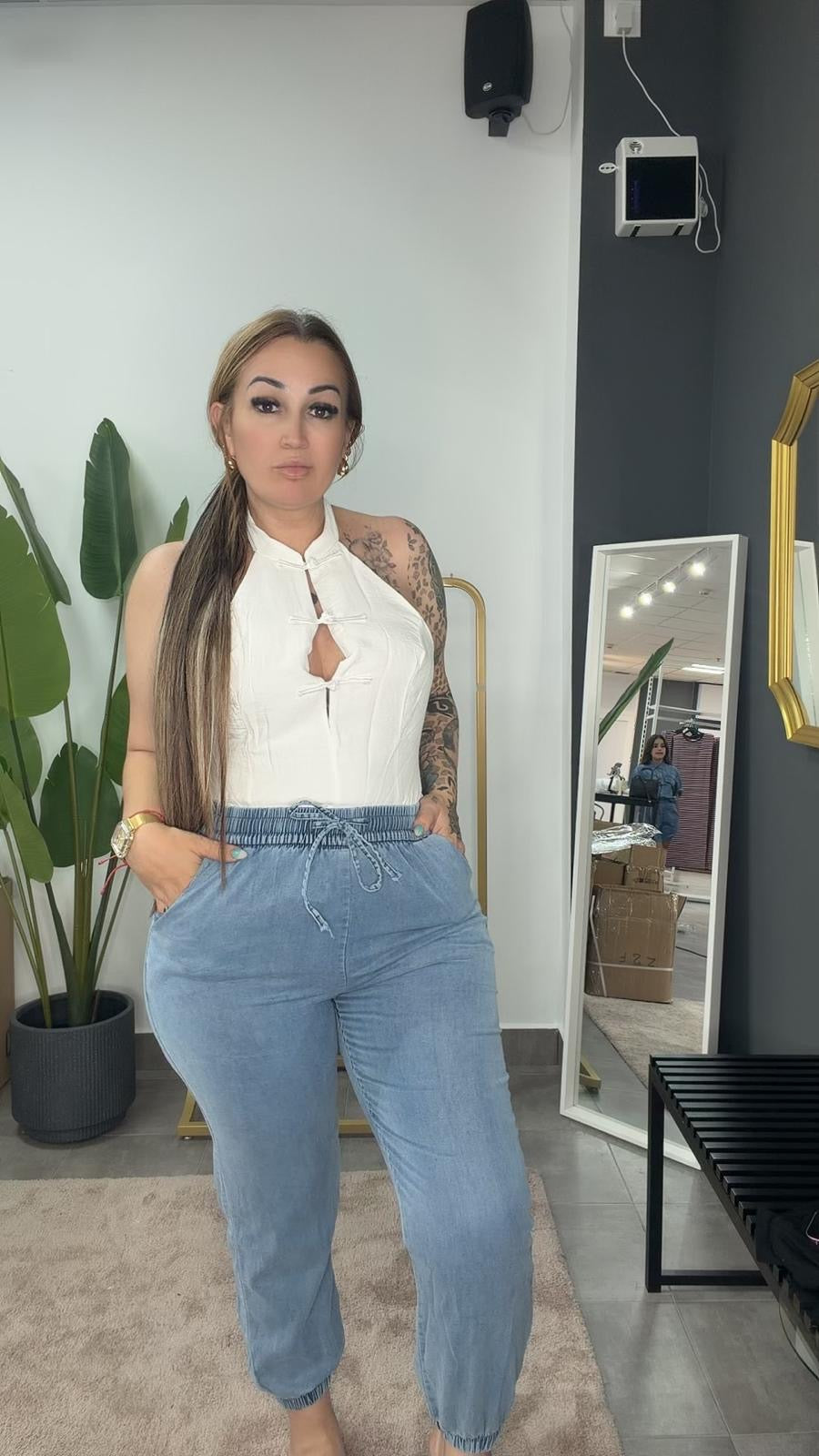 Pantalón vaquero fluido