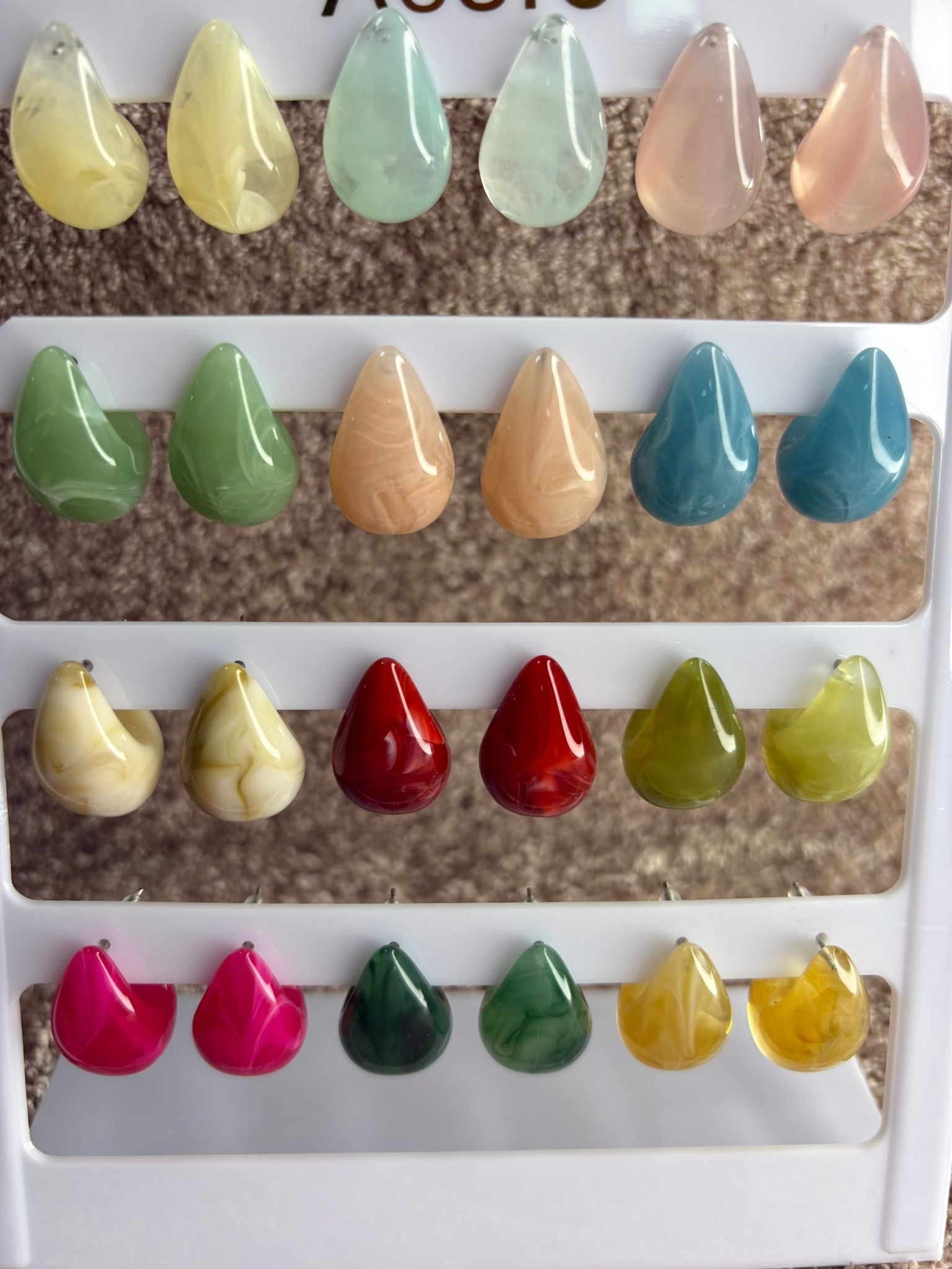 Pendiente lágrima colores