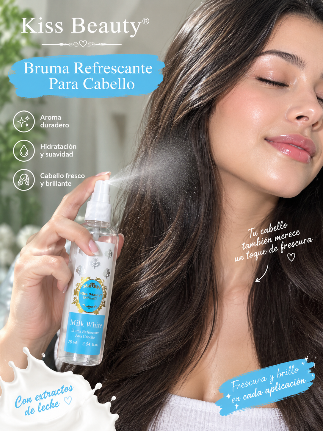 Bruma cabello blanco latte
