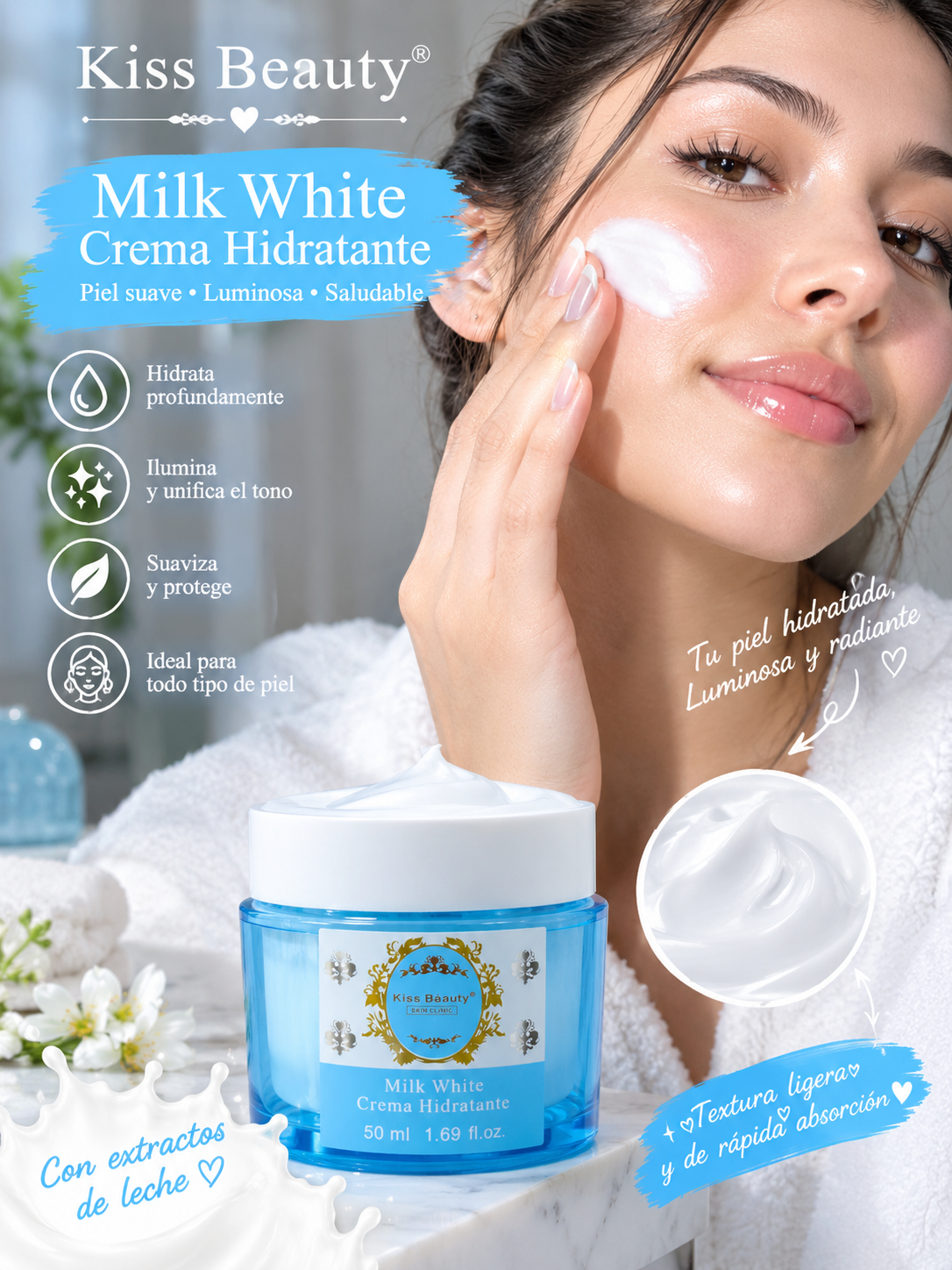 Crema hidratante blanco latte